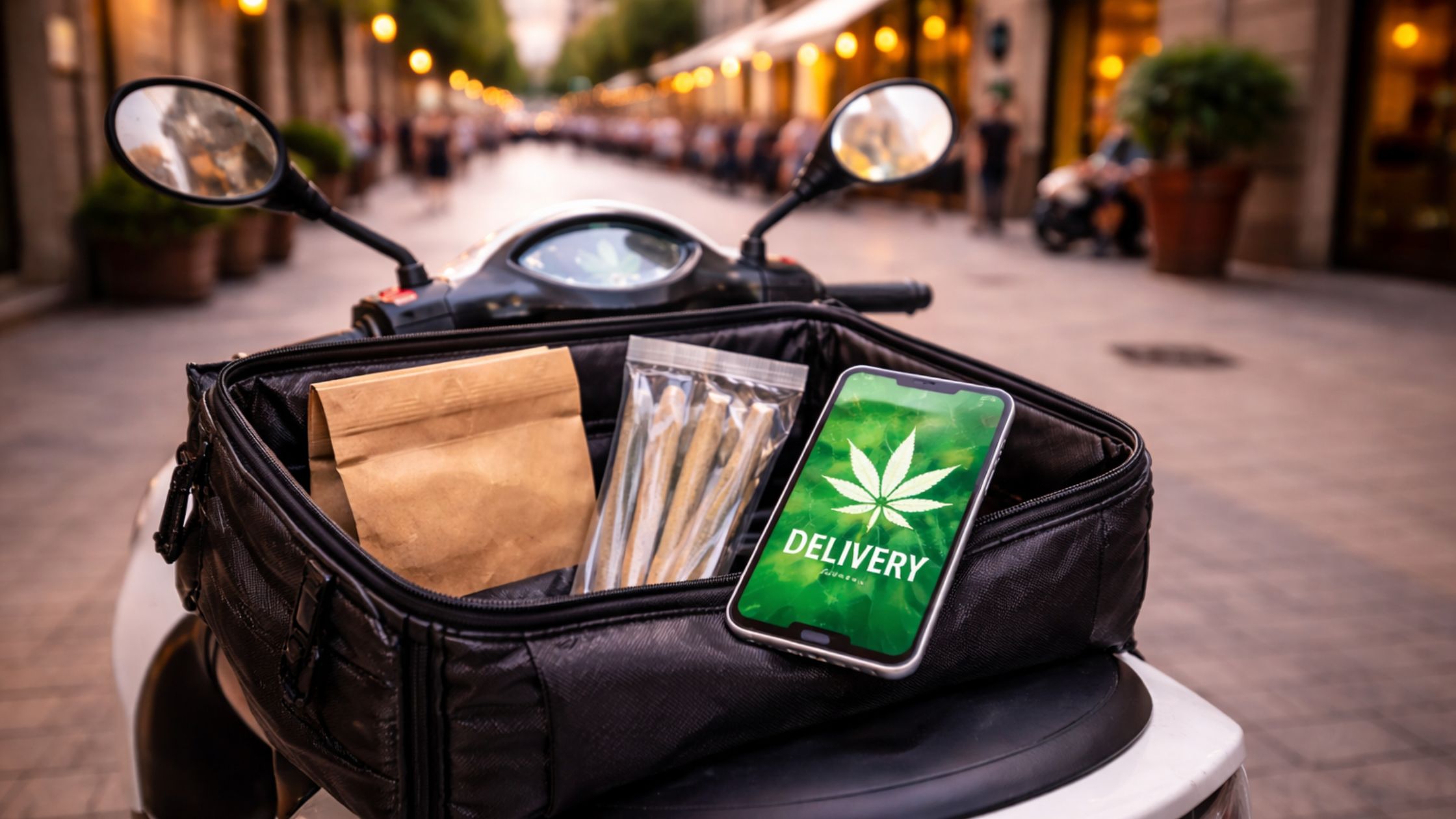 Motercycle with joints and spliffs ready to deliver in Madrid