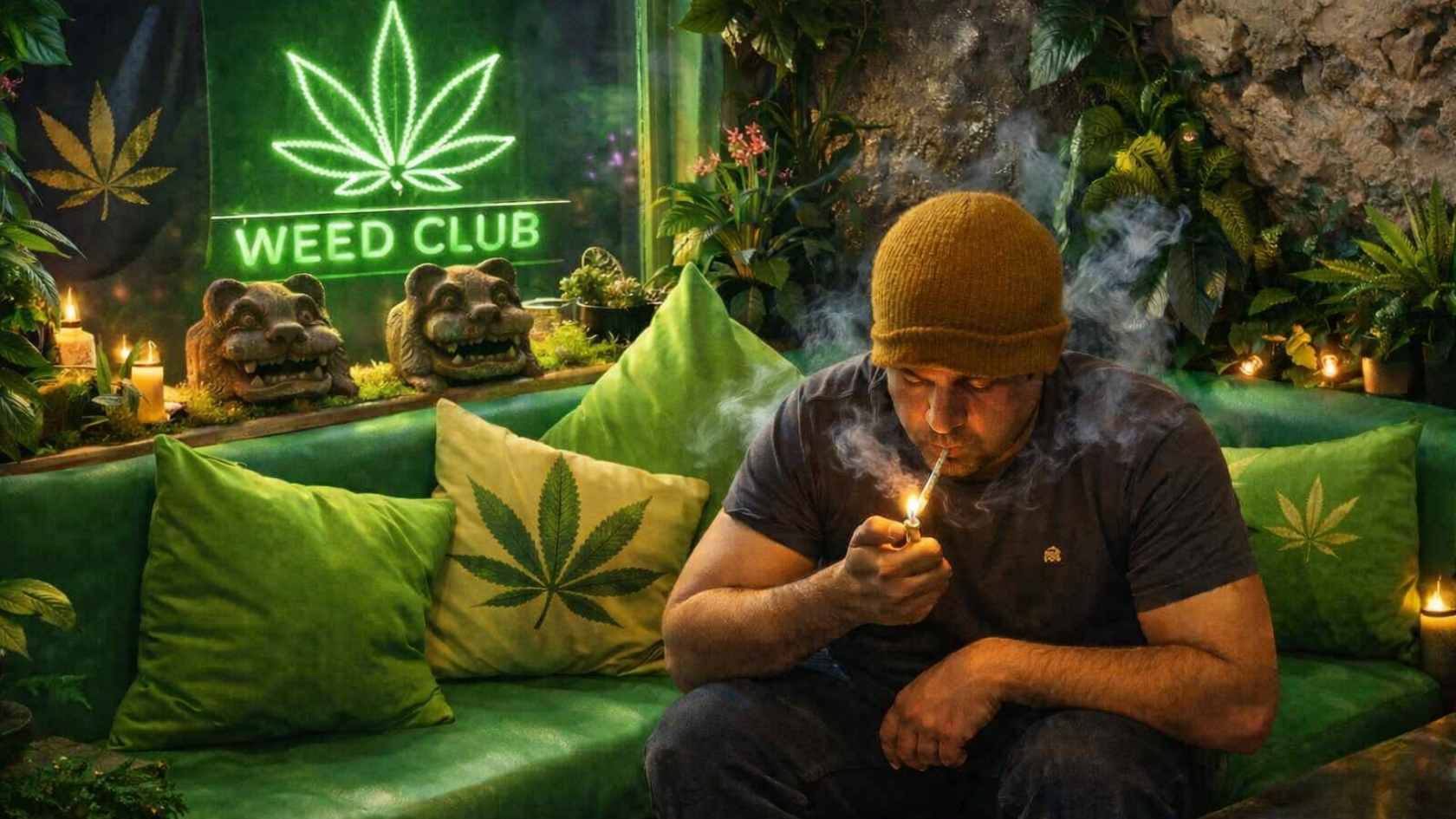 pre-rolls on a weedclub in Gran Via cannabis club in Madrid